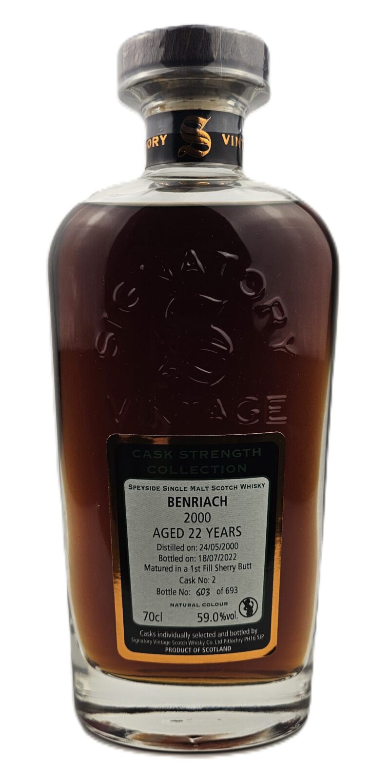 Signatory Cask Strength Benriach 2000/2022 700ml – Bild 2